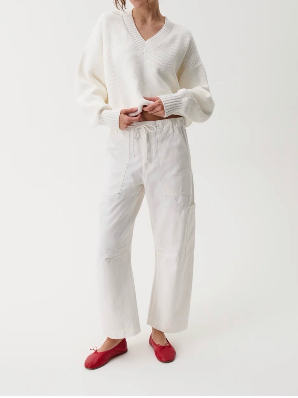 Pistola Sabrina Curved Utility Pants, white
